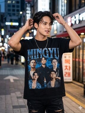Seventeen - MINGYU Black Graphic Tee